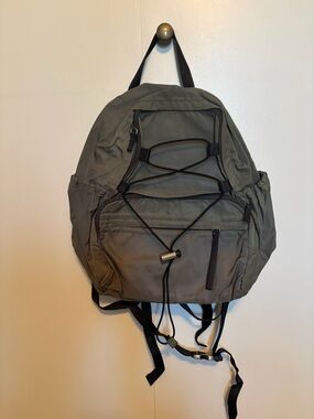 Prada Unisex Tessuto Nylon Large Toggle Backpack Gray/Green